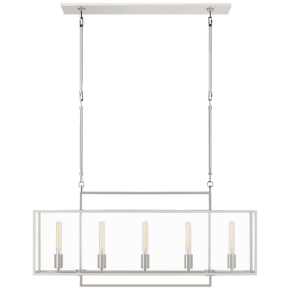 Visual Comfort Signature Halle Medium Linear Lantern Polished Nickel