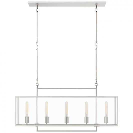 Visual Comfort Signature Halle Medium Linear Lantern Polished Nickel