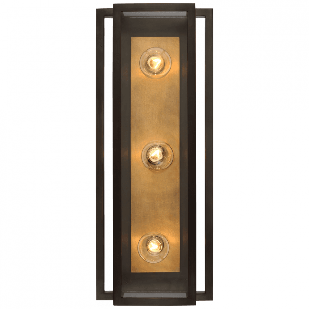Visual Comfort Signature Halle Vanity Light Bronze and Hand-Rubbed Antique Brass