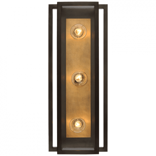 Visual Comfort Signature Halle Vanity Light Bronze and Hand-Rubbed Antique Brass