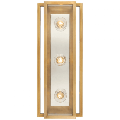 Visual Comfort Signature Halle Vanity Light Hand-Rubbed Antique Brass and Polished Nick