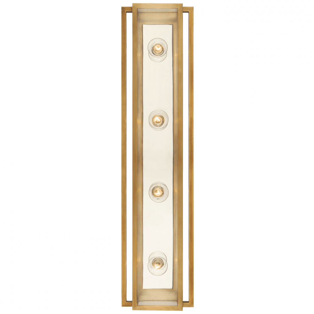 Visual Comfort Signature Halle Vanity Light Hand-Rubbed Antique Brass and Polished Nick
