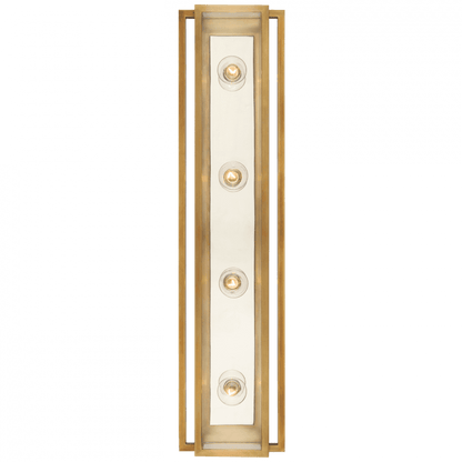 Visual Comfort Signature Halle Vanity Light Hand-Rubbed Antique Brass and Polished Nick