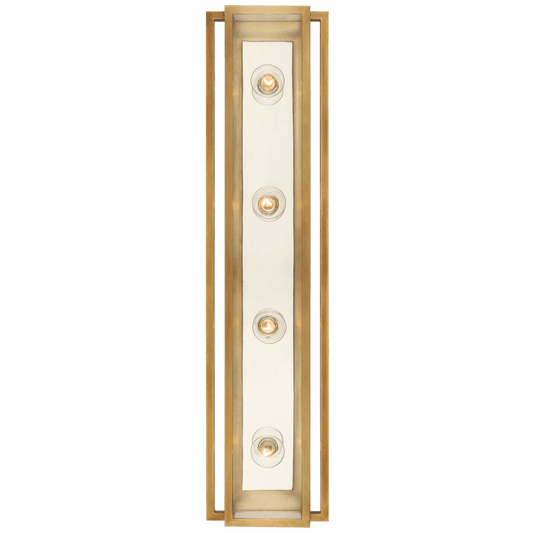 Visual Comfort Signature Halle Vanity Light Hand-Rubbed Antique Brass and Polished Nick