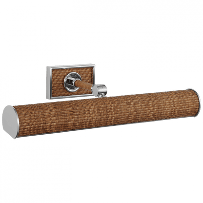 Visual Comfort Signature Halwell 18 Polished Nickel and Natural Woven Rattan