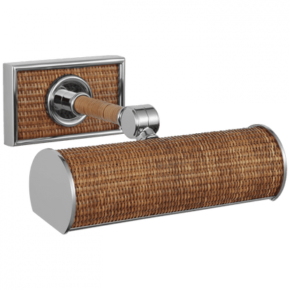 Visual Comfort Signature Halwell 8 Polished Nickel and Natural Woven Rattan