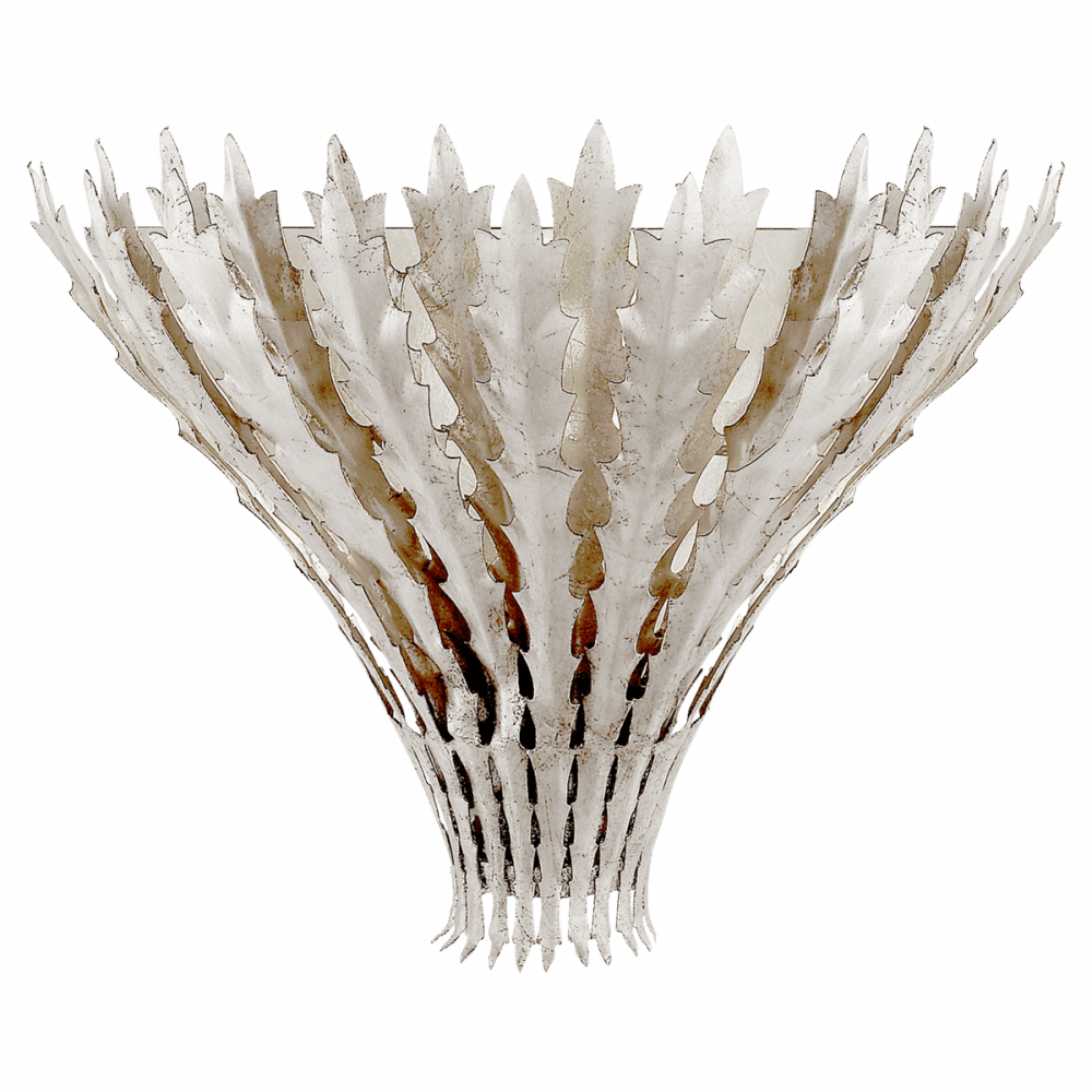 Visual Comfort & Co. Signature Collection Hampton Wall Sconce, 1-Light, Burnished Silver Leaf, 12"H (ARN 2001BSL 2K2NN)