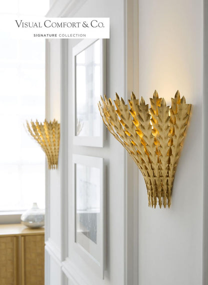 Visual Comfort Signature Hampton Wall Sconce Burnished Silver Leaf