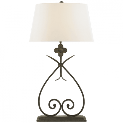 Visual Comfort & Co. Signature Collection Harper Table Lamp, 1-Light, Natural Rusted Iron, Linen Shade, 29.5"H (SK 3100NR-L D32G7)