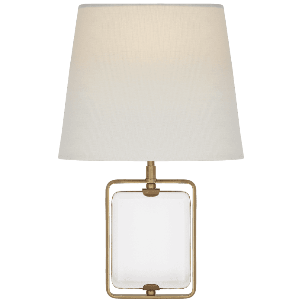 Visual Comfort Signature Henri Framed Jewel Wall Sconce Crystal and Hand-Rubbed Antique Brass