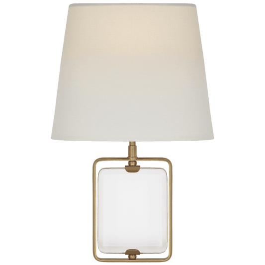 Visual Comfort Signature Henri Framed Jewel Wall Sconce Crystal and Hand-Rubbed Antique Brass