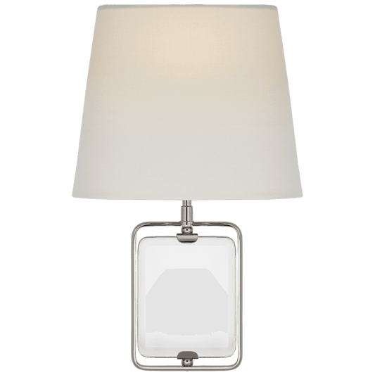 Visual Comfort Signature Henri Framed Jewel Wall Sconce Crystal and Polished Nickel