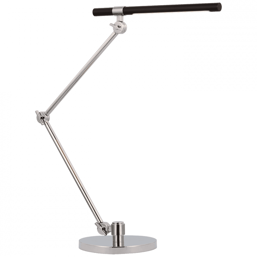 Visual Comfort & Co. Signature Collection Heron Large Desk Lamp - Polished Nickel and Matte Black