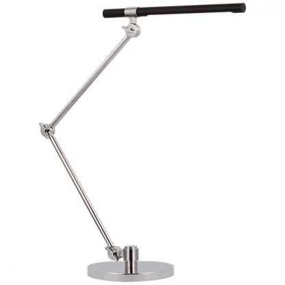 Visual Comfort & Co. Signature Collection Heron Large Desk Lamp - Polished Nickel and Matte Black