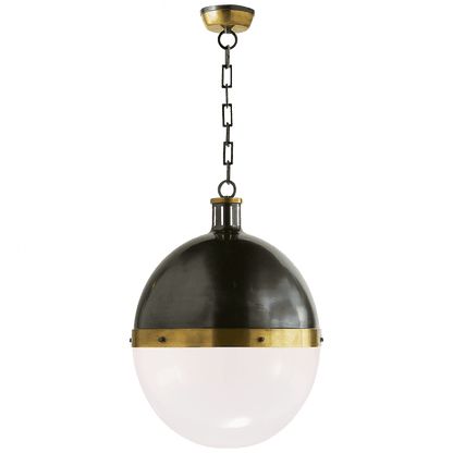 Visual Comfort Signature Hicks Extra Large Pendant Bronze with Antique Brass