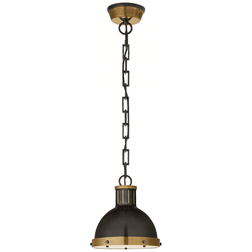 Visual Comfort Signature Hicks Pendant Bronze with Antique Brass