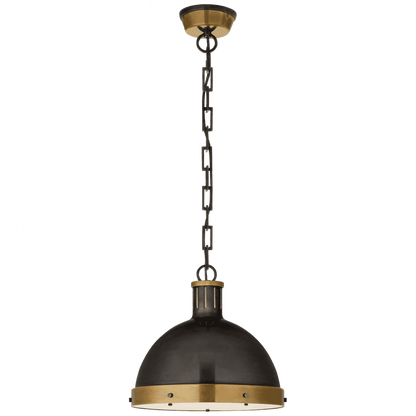 Visual Comfort Signature Hicks Pendant Bronze with Antique Brass