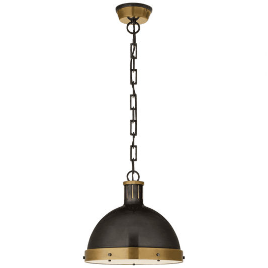 Visual Comfort Signature Hicks Pendant Bronze with Antique Brass