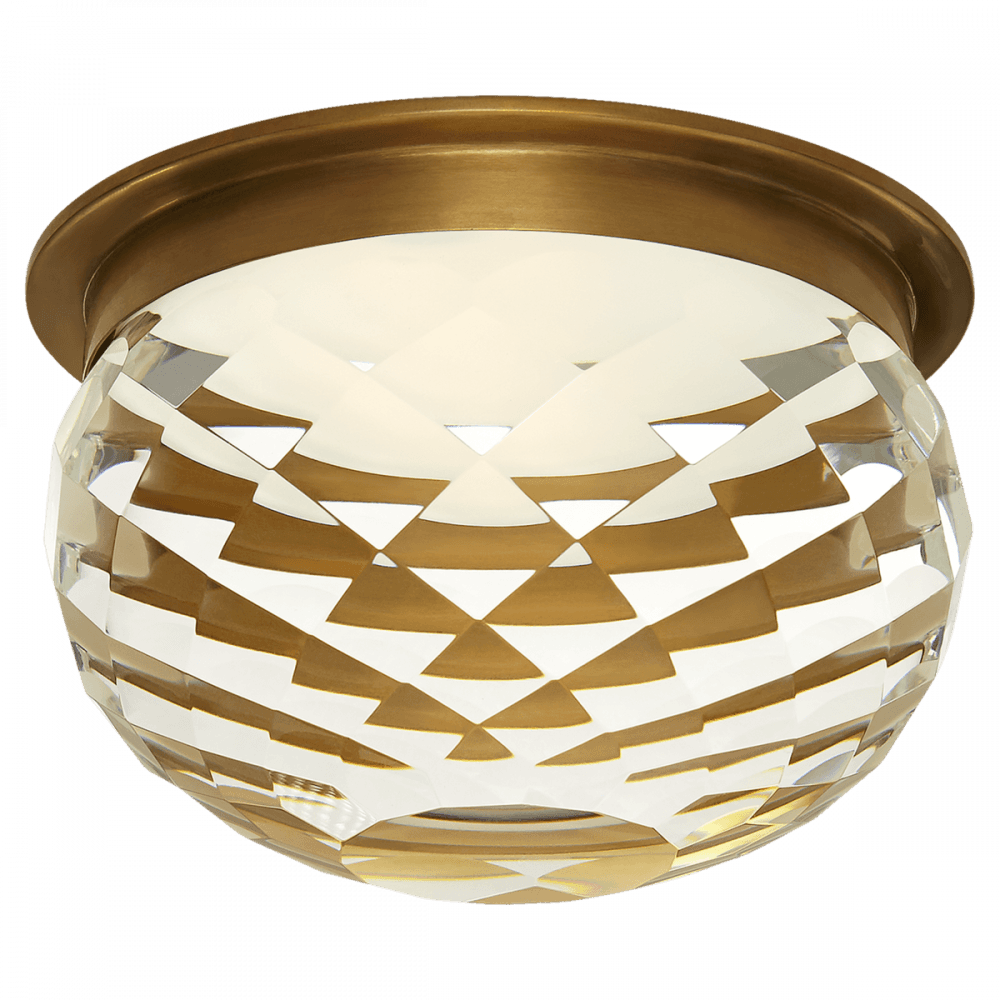 Visual Comfort Signature Hillam Flush Mount Hand-Rubbed Antique Brass