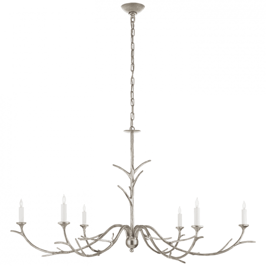 Visual Comfort Signature Iberia Large Chandelier Burnished Silver Leaf