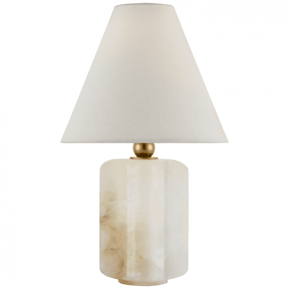 Visual Comfort Signature Iota Small Table Lamp Alabaster and Hand-Rubbed Antique Brass