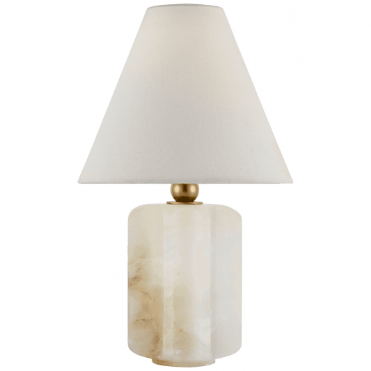 Visual Comfort Signature Iota Small Table Lamp Alabaster and Hand-Rubbed Antique Brass