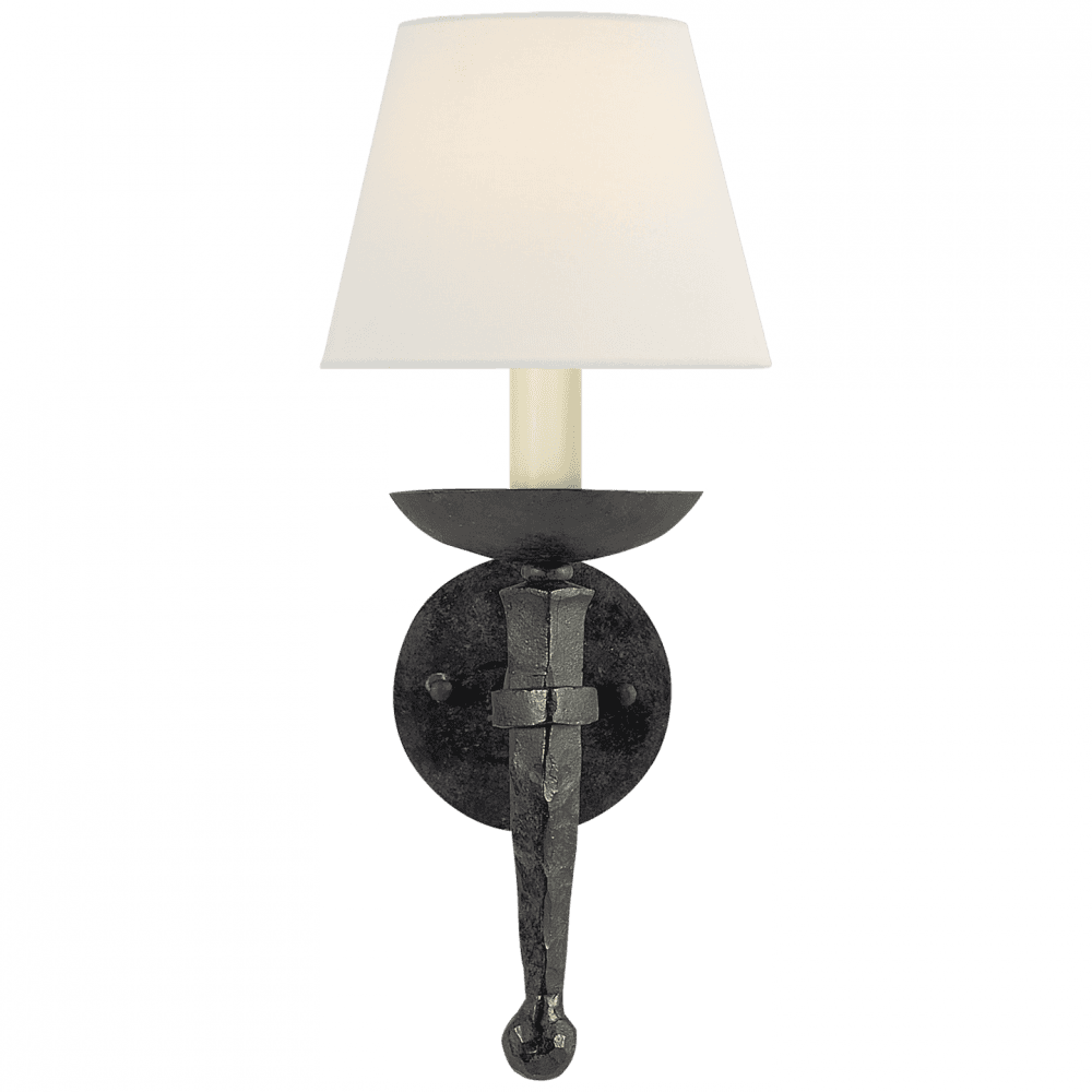 Visual Comfort Signature Iron Iron Torch Sconce Blackened Rust