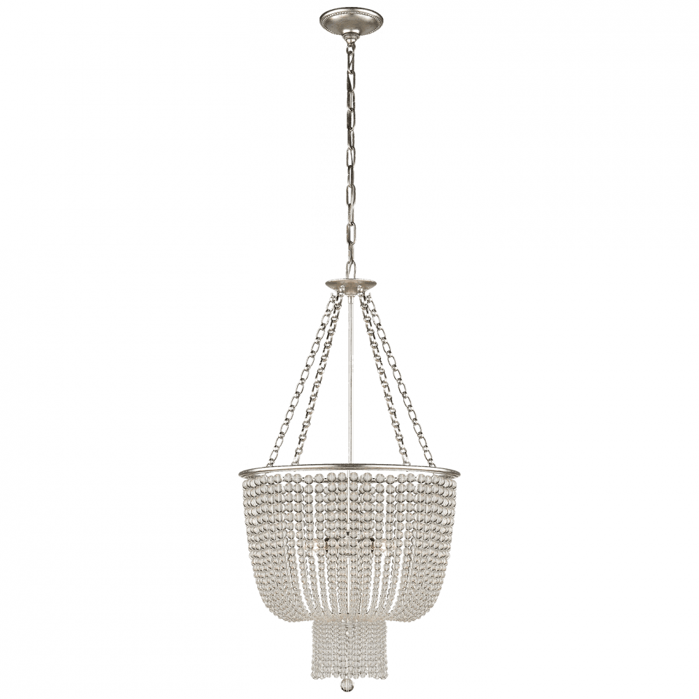 Visual Comfort & Co. Signature Collection Jacqueline Chandelier, 4-Light, Burnished Silver Leaf, 19"W (ARN 5102BSL-CG 2MWJ6)