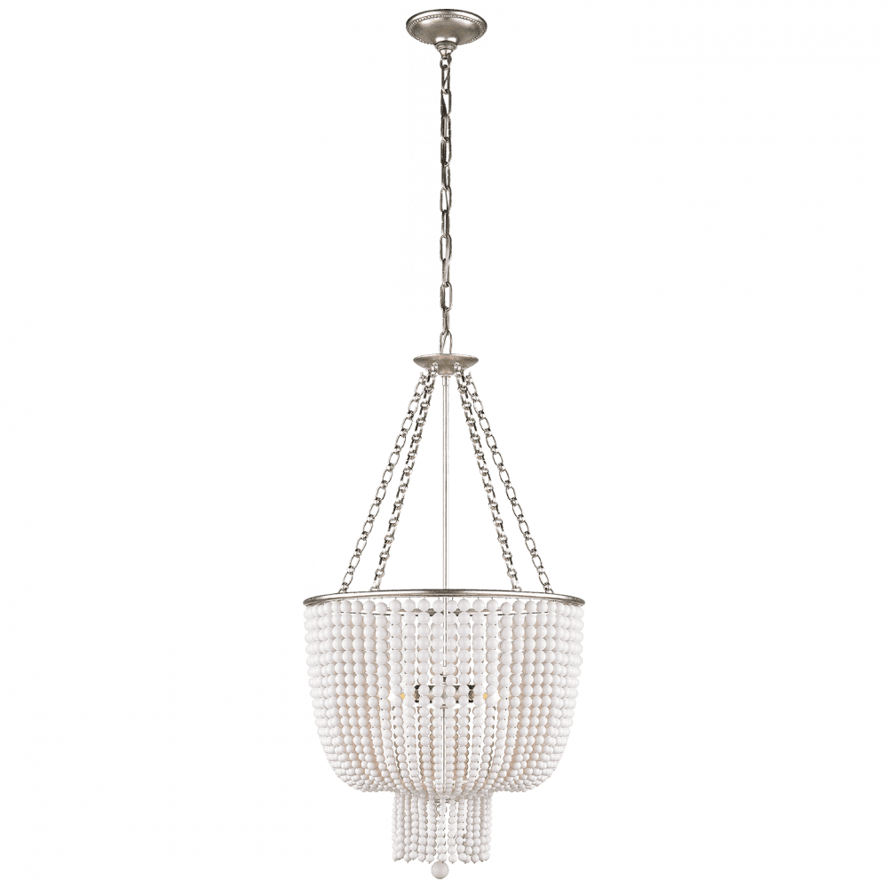 Visual Comfort & Co. Signature Collection Jacqueline Chandelier, 4-Light, Burnished Silver Leaf, 19"W (ARN 5102BSL-WG 2MWJ7)