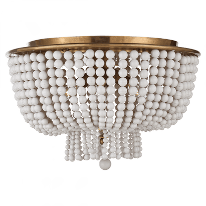 Visual Comfort & Co. Signature Collection Jacqueline Flush Mount, 4-Light, Hand-Rubbed Antique Brass, White Acrylic Shade, 18"W (ARN 4102HAB-WG 2MWHQ)
