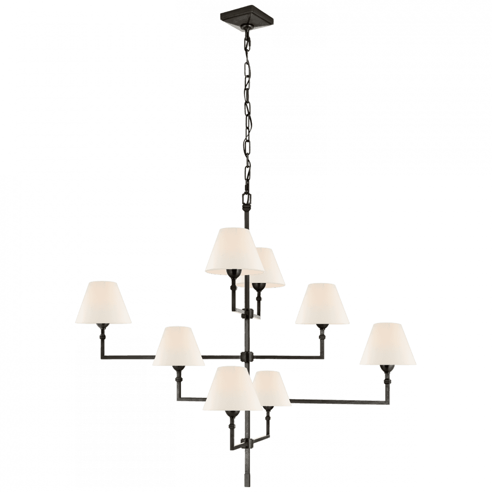 Visual Comfort Signature Jane Large Offset Chandelier Gun Metal
