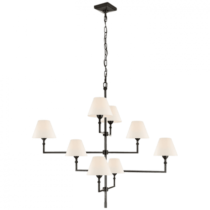 Visual Comfort Signature Jane Large Offset Chandelier Gun Metal