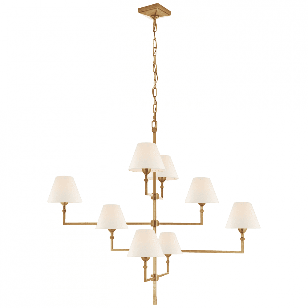 Visual Comfort Signature Jane Large Offset Chandelier Hand-Rubbed Antique Brass