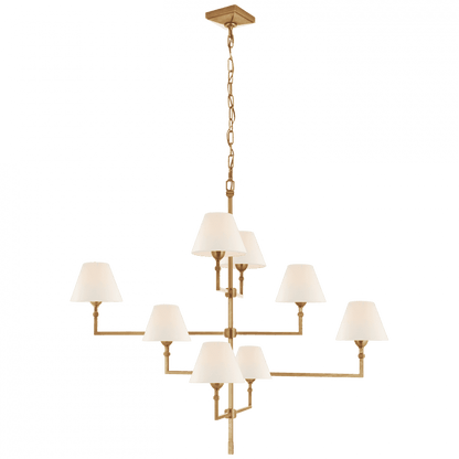 Visual Comfort Signature Jane Large Offset Chandelier Hand-Rubbed Antique Brass