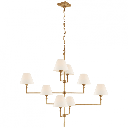 Visual Comfort Signature Jane Large Offset Chandelier Hand-Rubbed Antique Brass