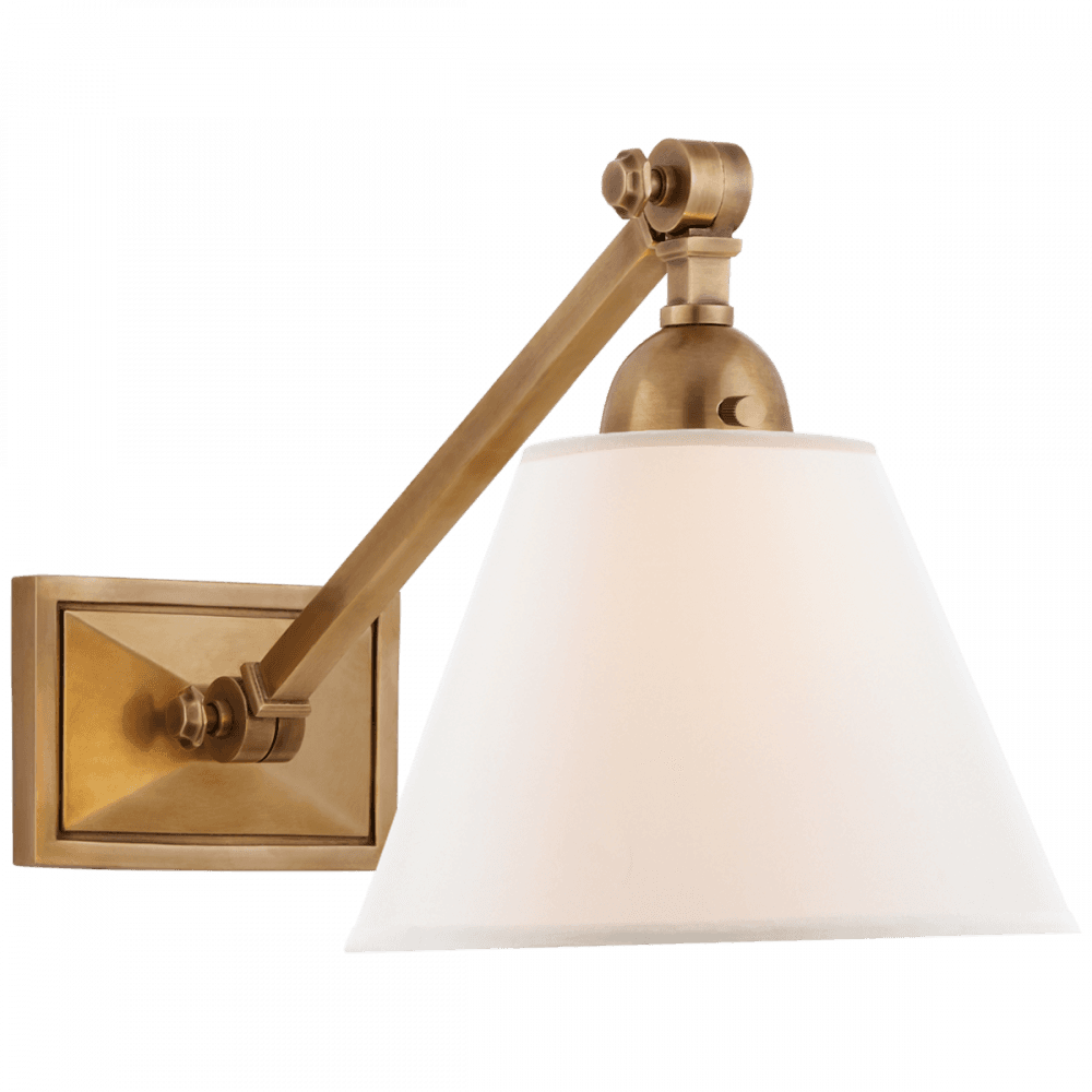 Visual Comfort Signature Jane Single Library Wall Light Hand-Rubbed Antique Brass