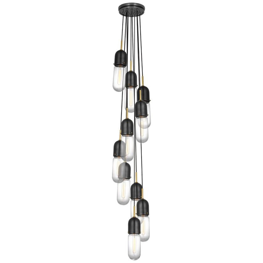 Visual Comfort Signature Junio 10-Light Pendant Bronze and Brass