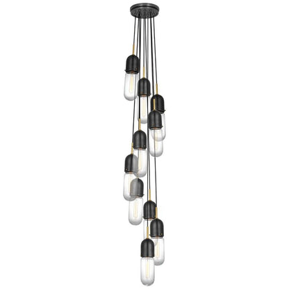 Visual Comfort Signature Junio 10-Light Pendant Bronze and Brass