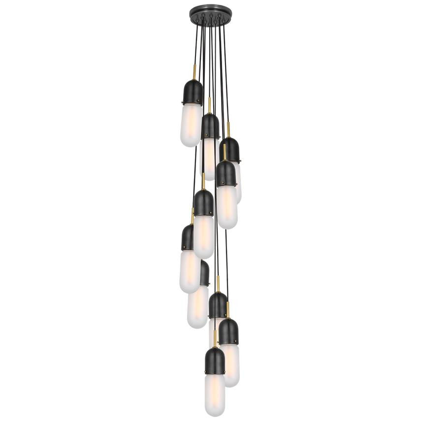Visual Comfort Signature Junio 10-Light Pendant Bronze and Brass