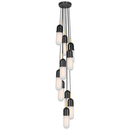 Visual Comfort Signature Junio 10-Light Pendant Bronze and Brass