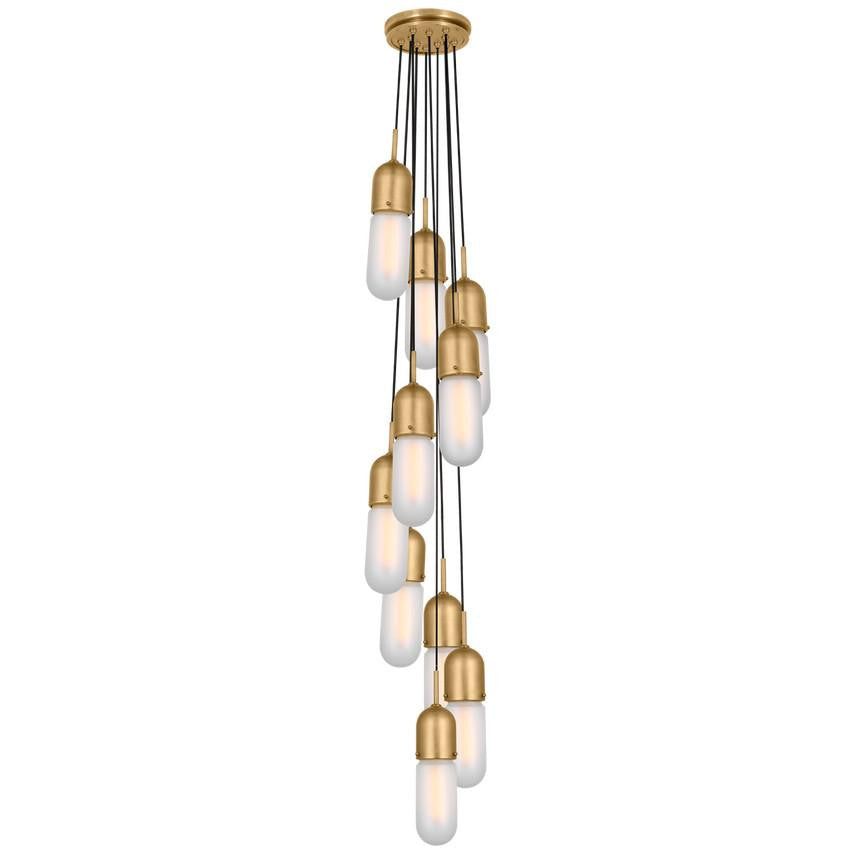 Visual Comfort Signature Junio 10-Light Pendant Hand-Rubbed Antique Brass