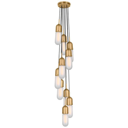 Visual Comfort Signature Junio 10-Light Pendant Hand-Rubbed Antique Brass