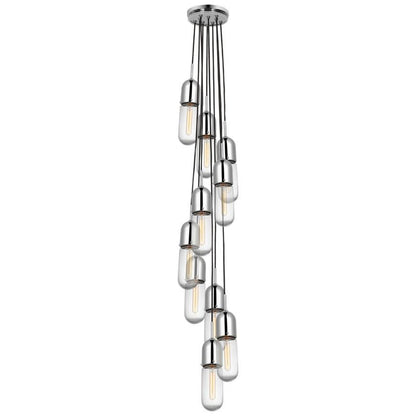 Visual Comfort Signature Junio 10-Light Pendant Polished Nickel