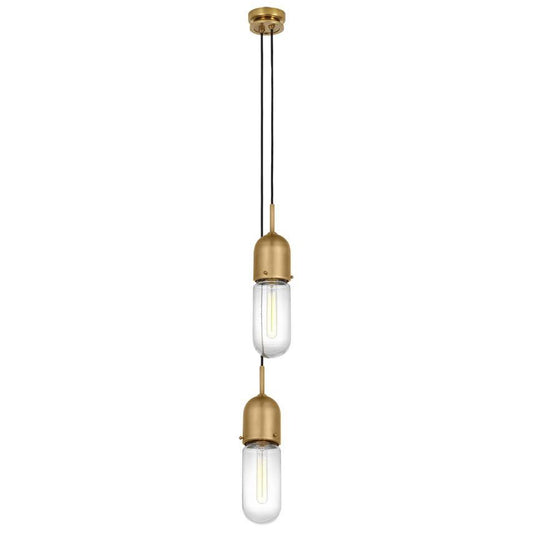 Visual Comfort Signature Junio 2-Light Pendant Hand-Rubbed Antique Brass