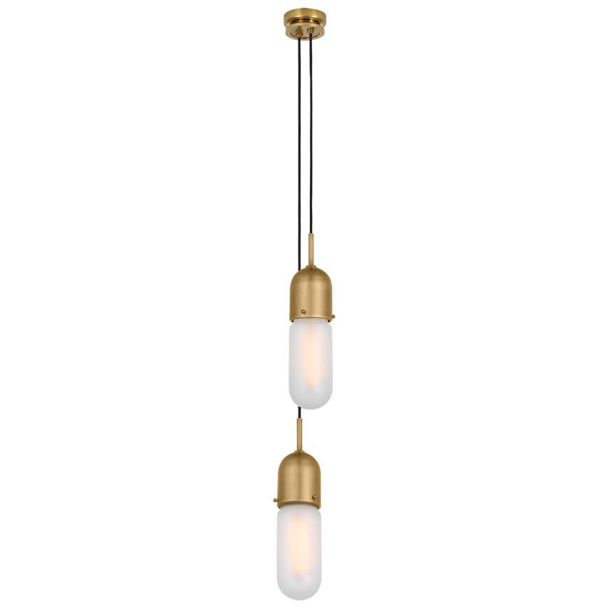 Visual Comfort Signature Junio 2-Light Pendant Hand-Rubbed Antique Brass