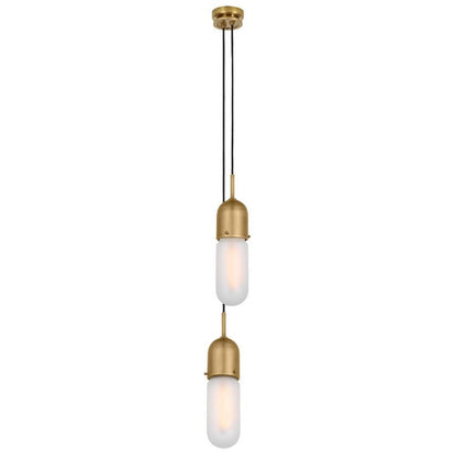 Visual Comfort Signature Junio 2-Light Pendant Hand-Rubbed Antique Brass