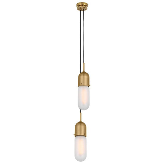 Visual Comfort Signature Junio 2-Light Pendant Hand-Rubbed Antique Brass
