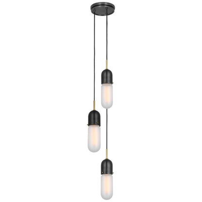 Visual Comfort Signature Junio 3-Light Pendant Bronze and Brass