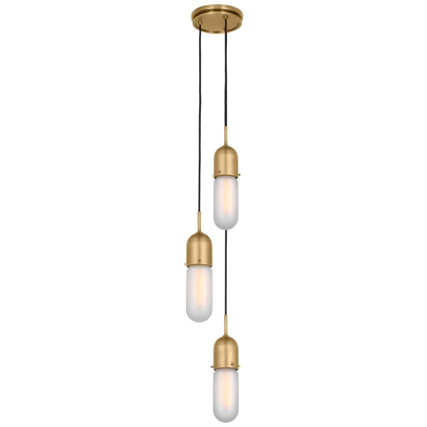 Visual Comfort Signature Junio 3-Light Pendant Hand-Rubbed Antique Brass