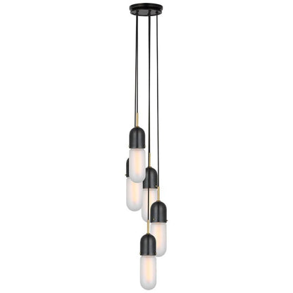 Visual Comfort Signature Junio 5-Light Pendant Bronze and Brass